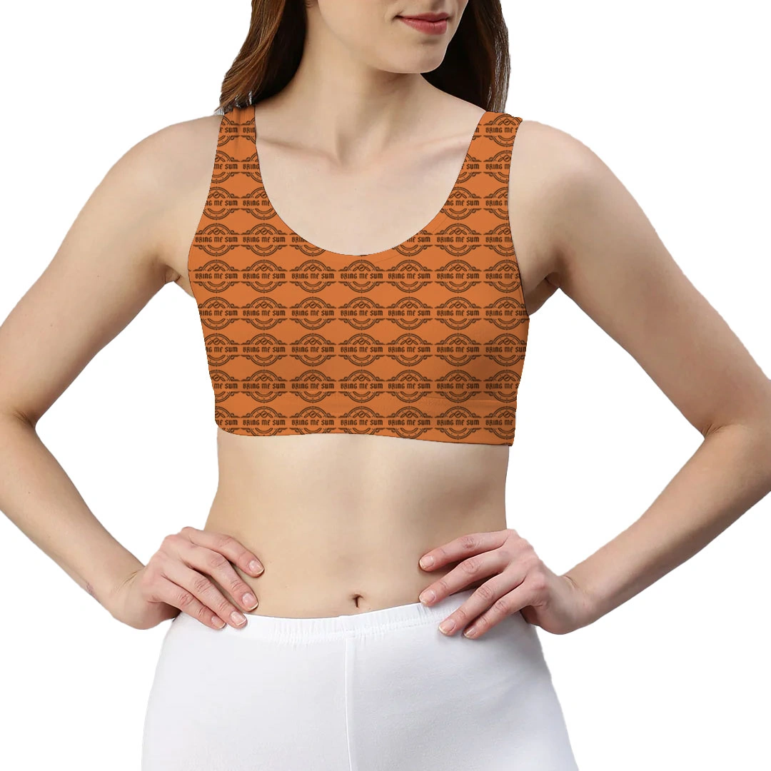Recycled Longline Sports Bra Orange (2)